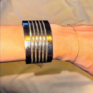 Swatch Silver Cuff Bracelet with tassels